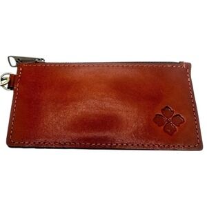 Patricia Nash Brown Leather Wristlet Wallet Card Case